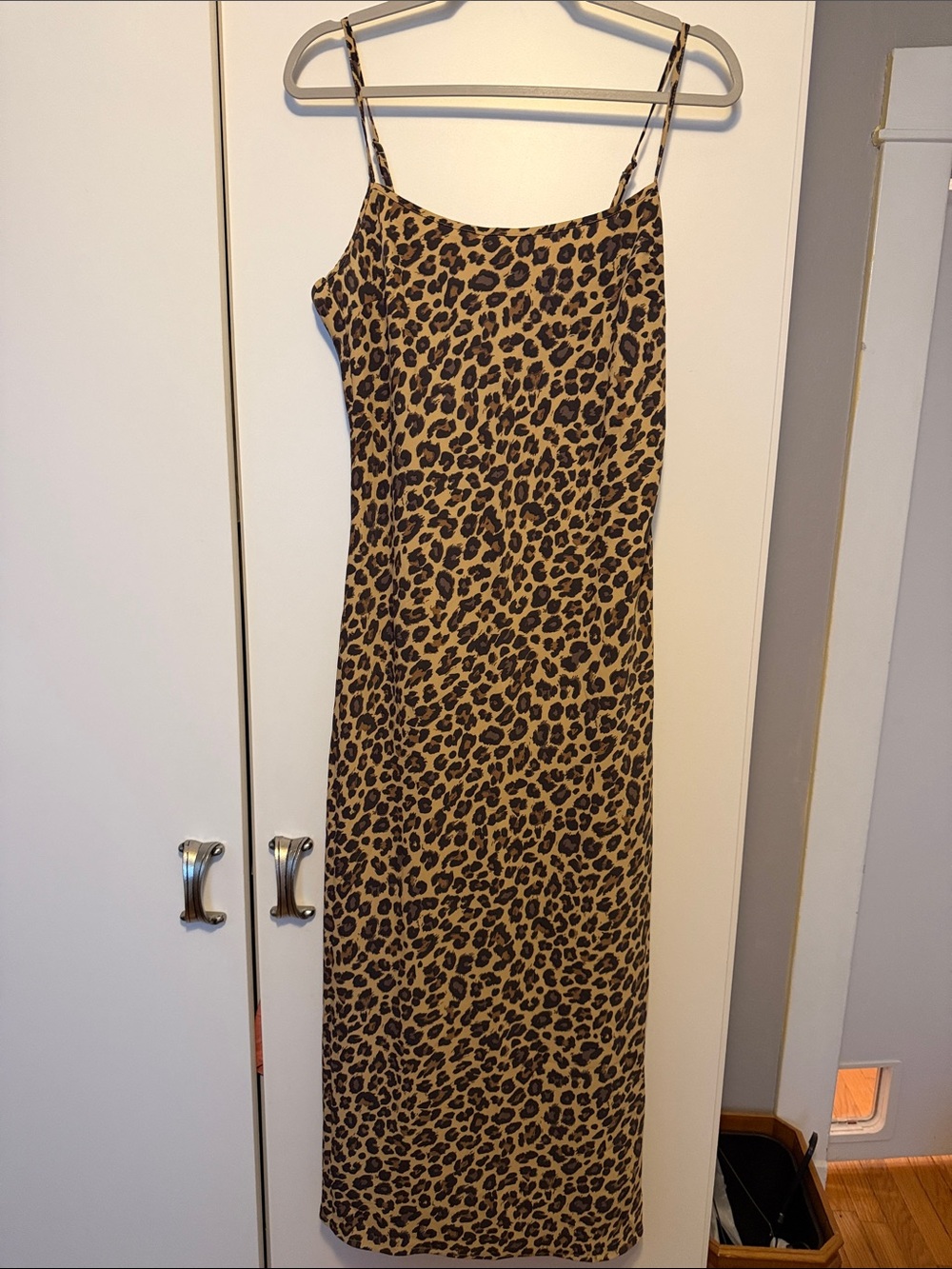 Abercrombie & Fitch Leopard-Print Maxi Slip Dress in Brown and Black